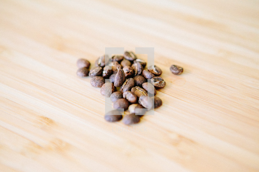 Coffee beans on table