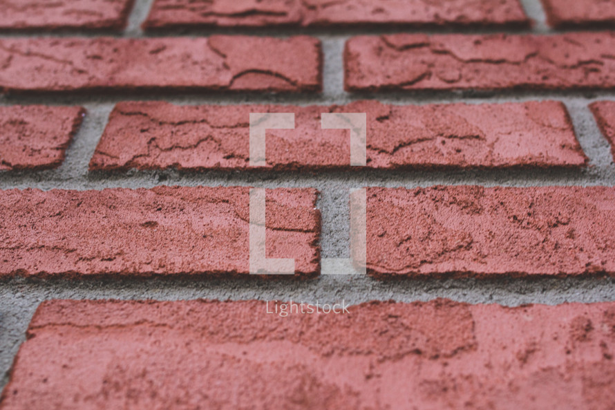 red bricks in a wall