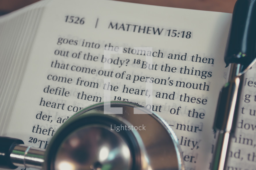 Matthew 15:18 and a stethoscope 