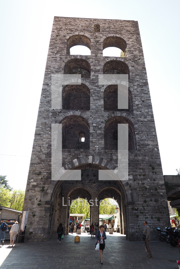 COMO, ITALY - CIRCA APRIL 2017: Porta Torre city gate
