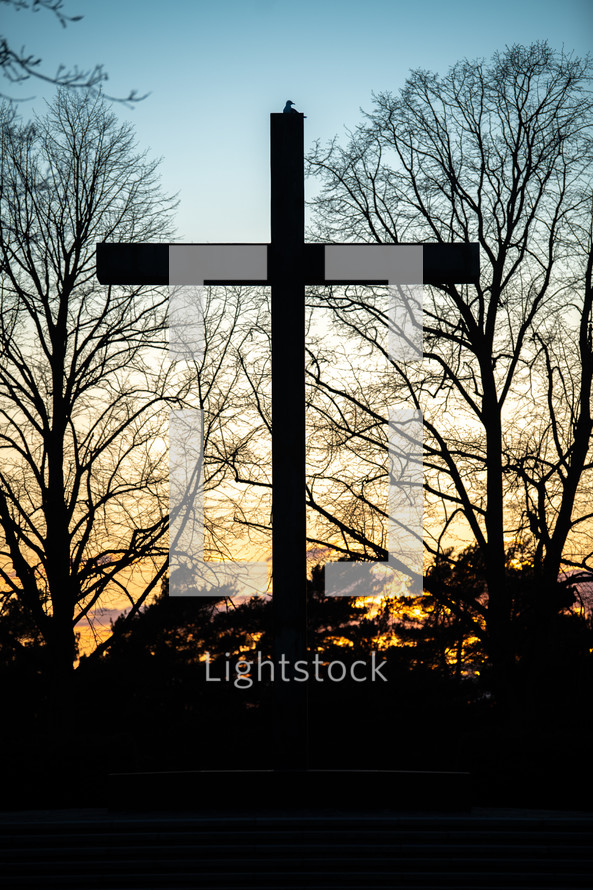 cross silhouette outdoors 
