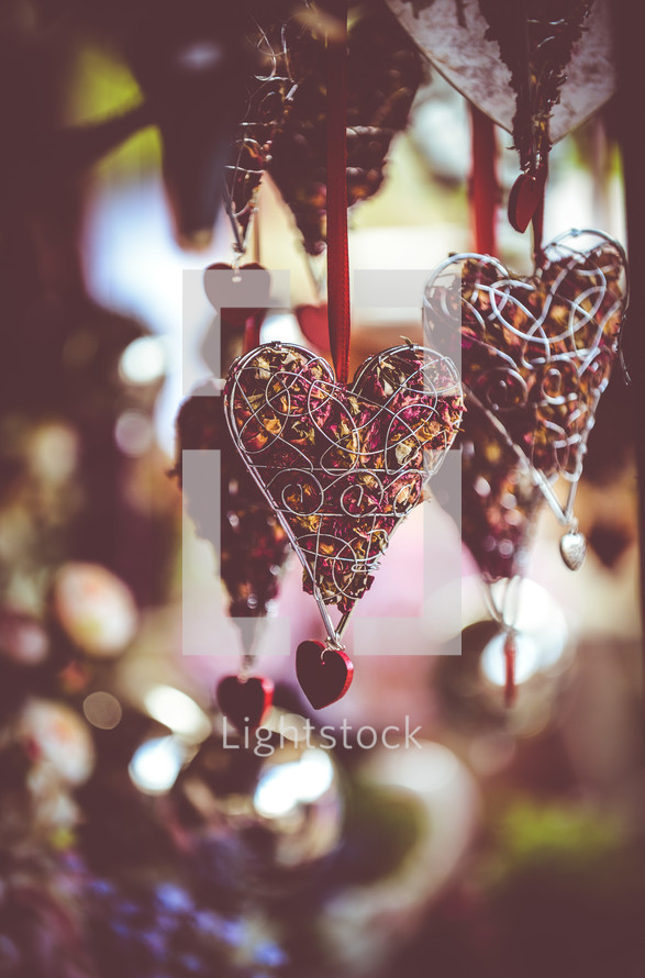 heart shaped potpourri ornaments 