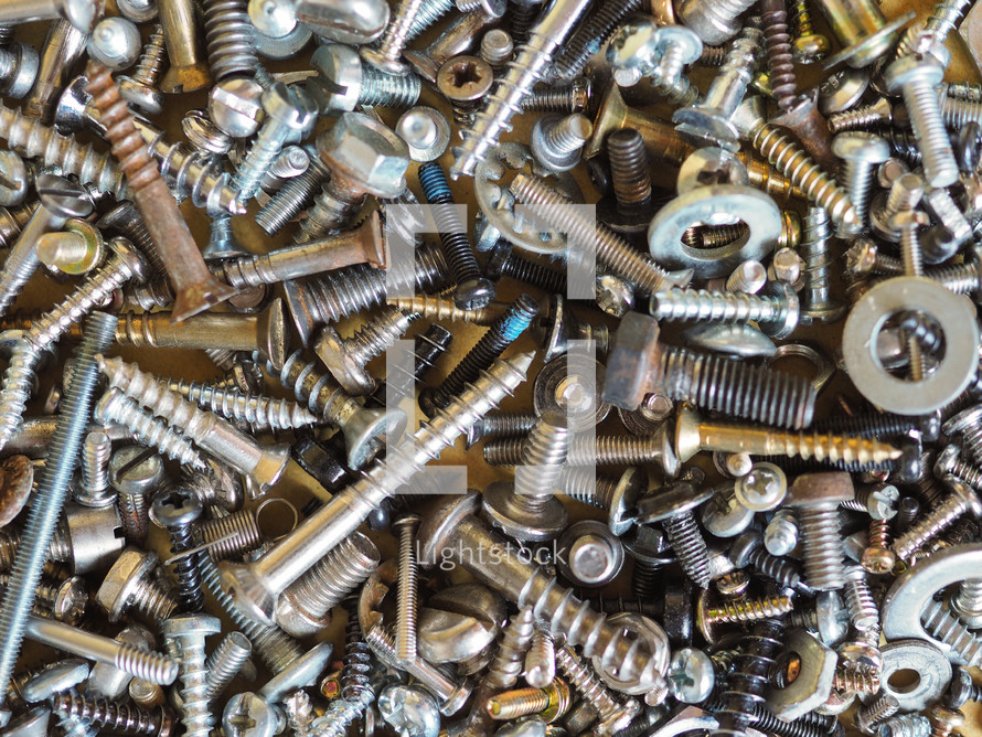 set of many bolts nuts screws washers