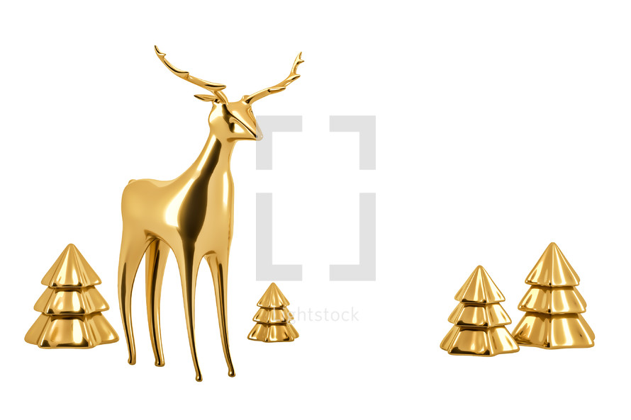 gold reindeer figurine 