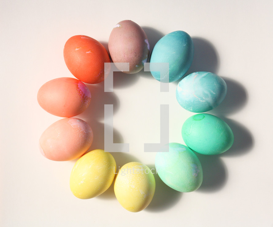 dyed pastel Easter eggs 