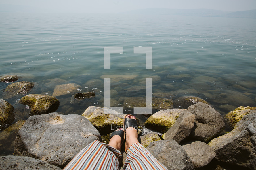 feet at the sea of Galilee 
