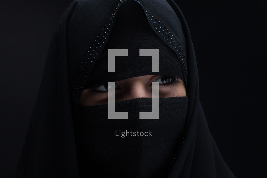 Muslim woman in a niqab 