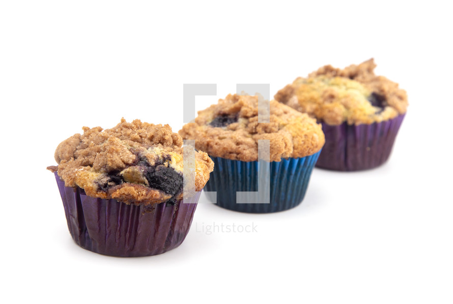 Homemade Blueberry Muffins with a Crumb Topping