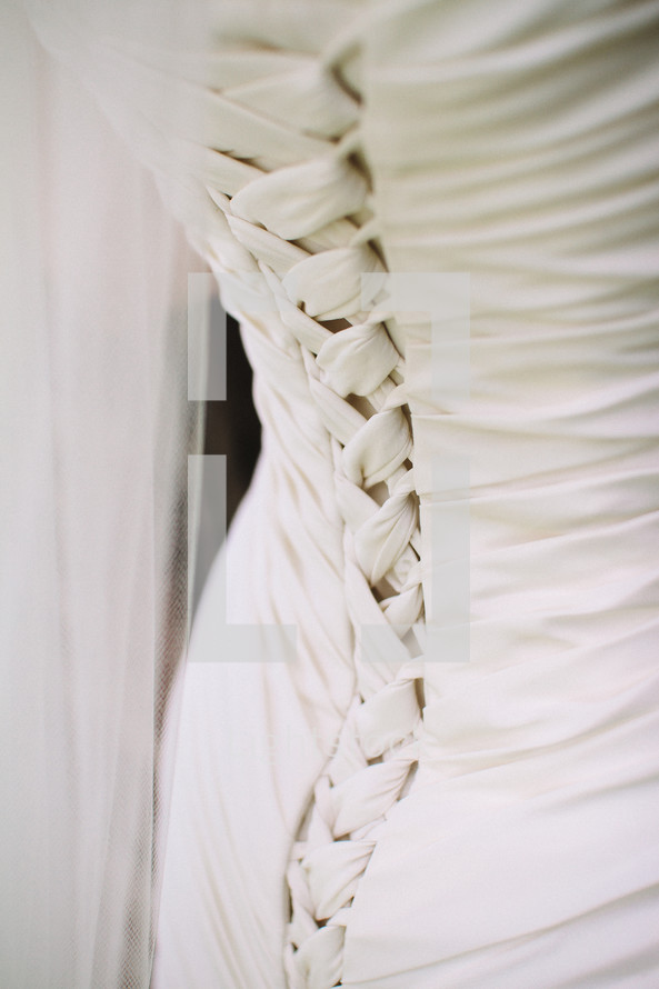 back of a bridal gown 