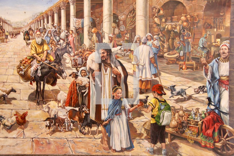 Ancient market scene Jerusalem 