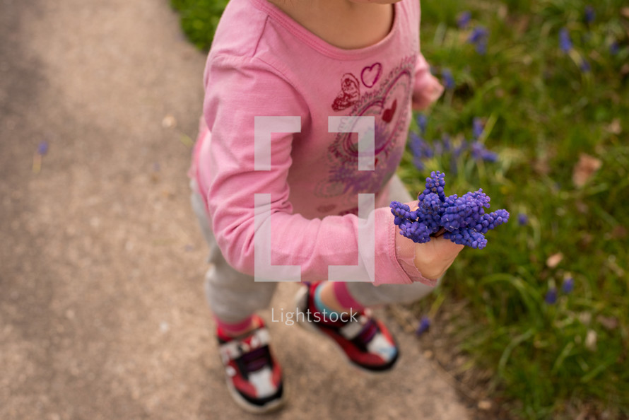girl picking flowers 