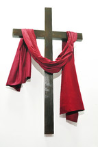 cross with red shroud 