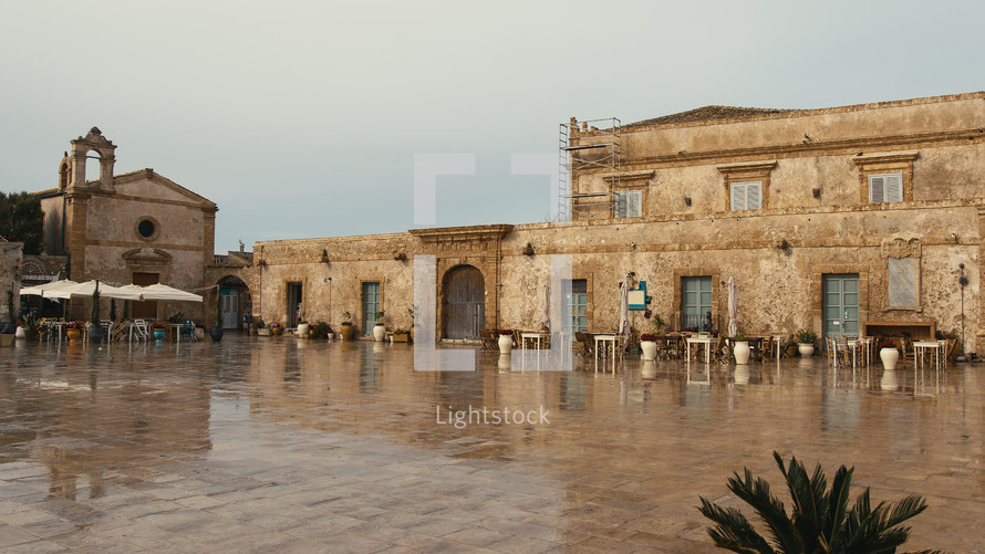 The main square of Marzamemi in Sicily coast city