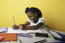 a girl child coloring 