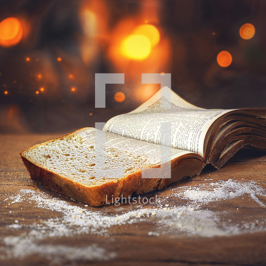 Bible turning into a slice of bread