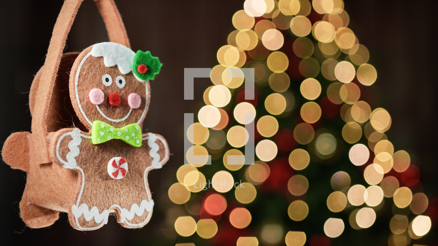 Gingerbread Decoration on Christmas tree