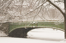 bridge over water and snow 