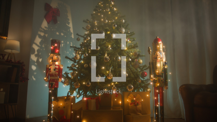 Lights presents and decorations for Christmas