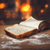 Bible turning into a slice of bread