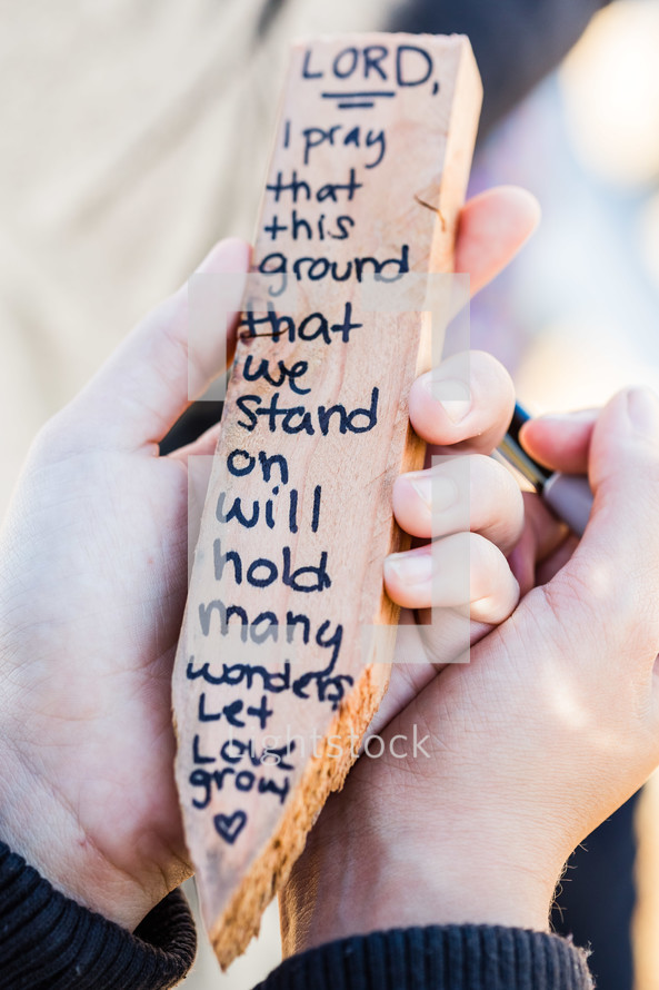 prayer on a stake for a ground breaking