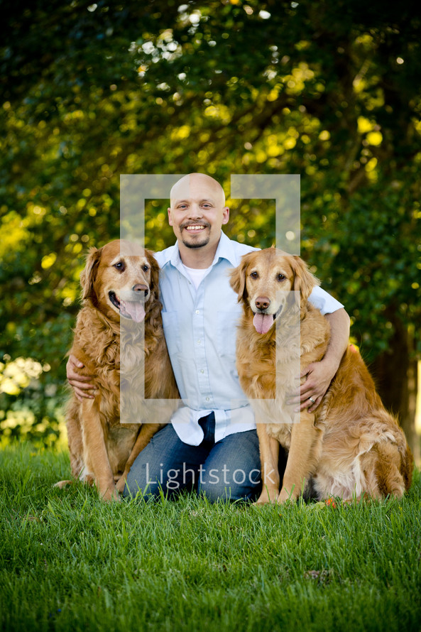 man and his dogs 