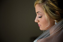side profile of a brides face 