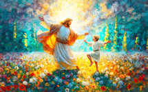 Jesus dances with little boy