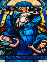 Mary stain glass window 