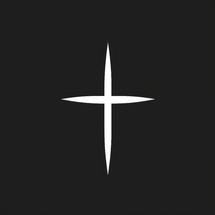 Cross icon on a black background. Christian symbol. Vector illustration.