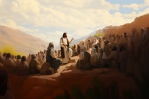 Jesus preaching to his followers