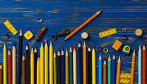 Back to school colors on the table