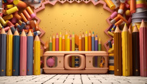 Back to school pencil background