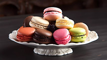 French macaroons on a small plate