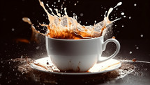 cup of coffee with spalsh effect