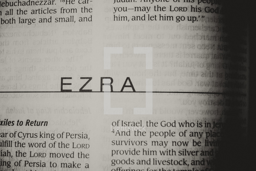 Open Bible in book of Ezra