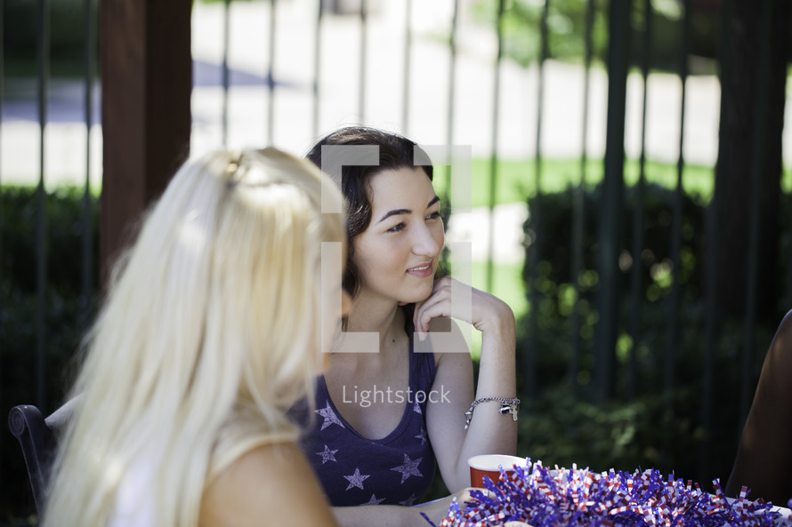 women at a Fourth of July party 