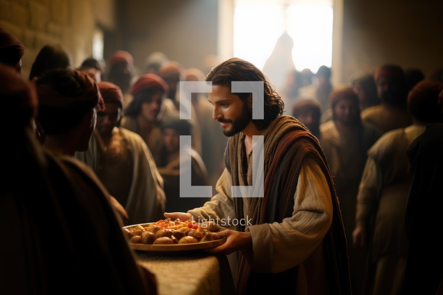 Jesus feeding the 5000. Gospels