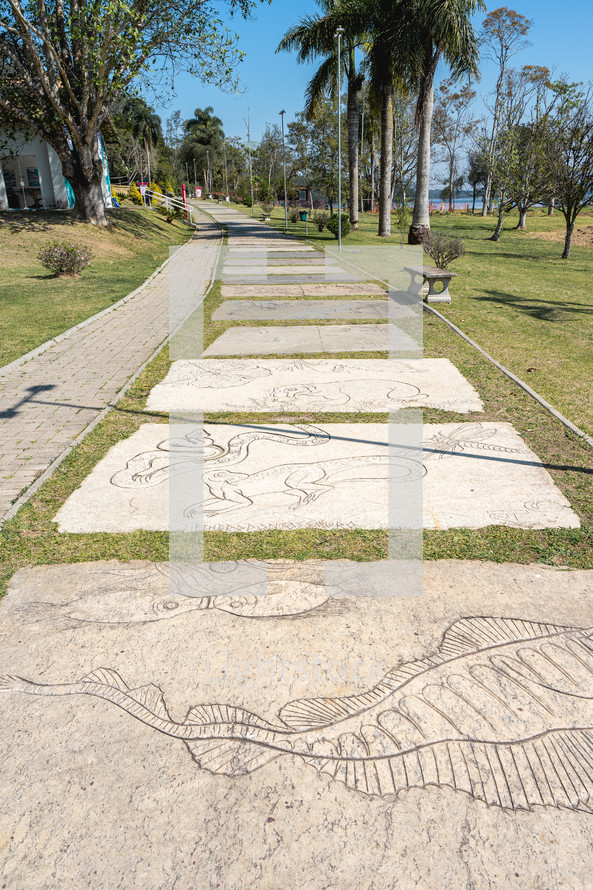 Ribeirão Pires, SP Brazil. August 29, 2024. Beautiful Bridge and pond in the Oriental Park. Milton Marinho De Moraes.