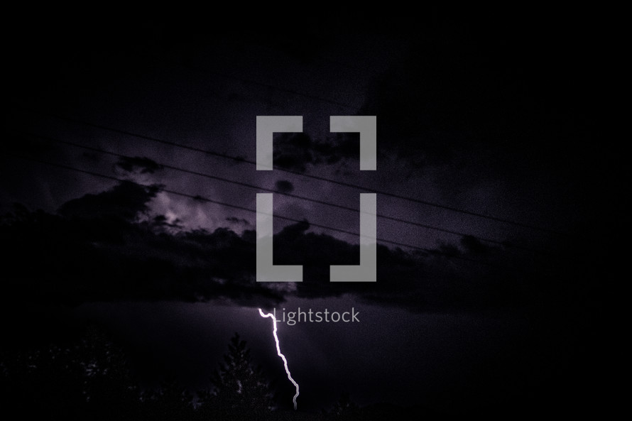 lightning in a sky at night 