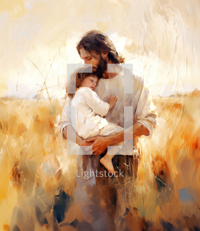 Painting of Jesus and little child
