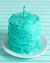 teal birthday cake 