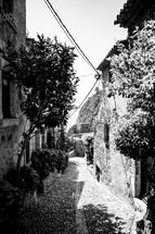 stone pathway between homes in Spain 