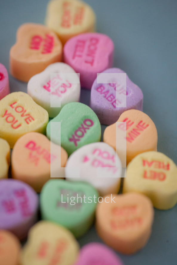 candy conversation hearts for Valentine's day 