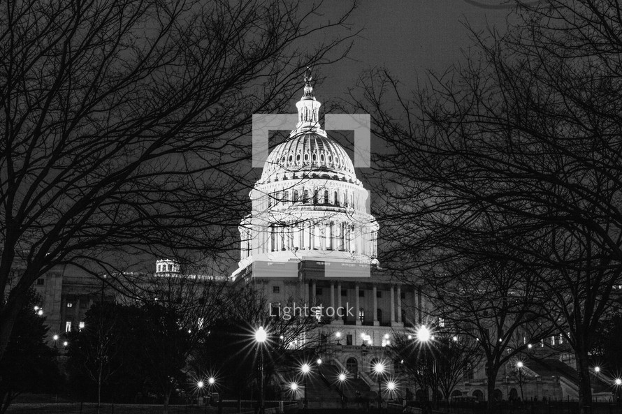 US capital at night 