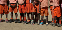 feet of school children in Haiti 