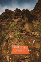 Danger Beware of Falling Rock 