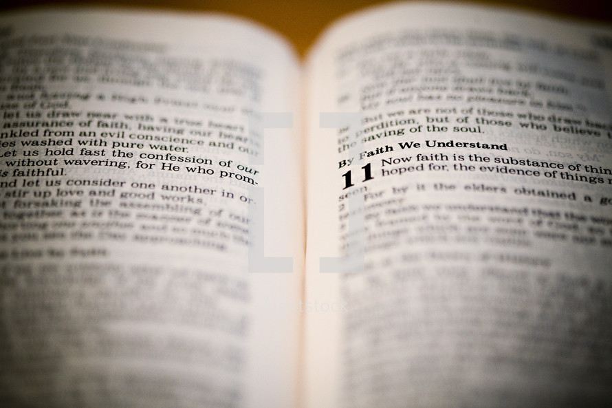 An open Bible by faith we understand  Hebrews 11