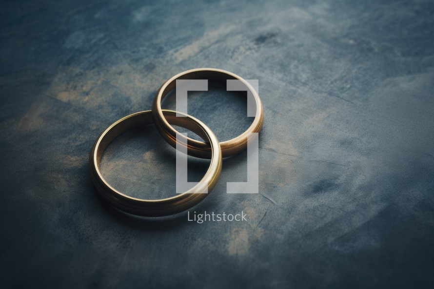 Sacrament: Matrimony. Wedding rings on background. Shallow depth of field