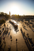 Busy city square in Morocco 