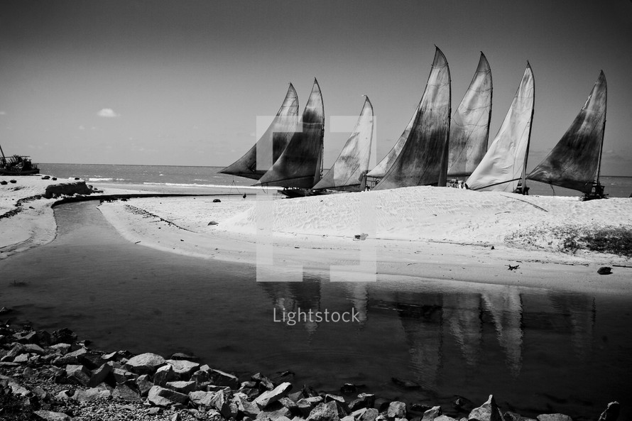 sailboats in the water in Brazil 
